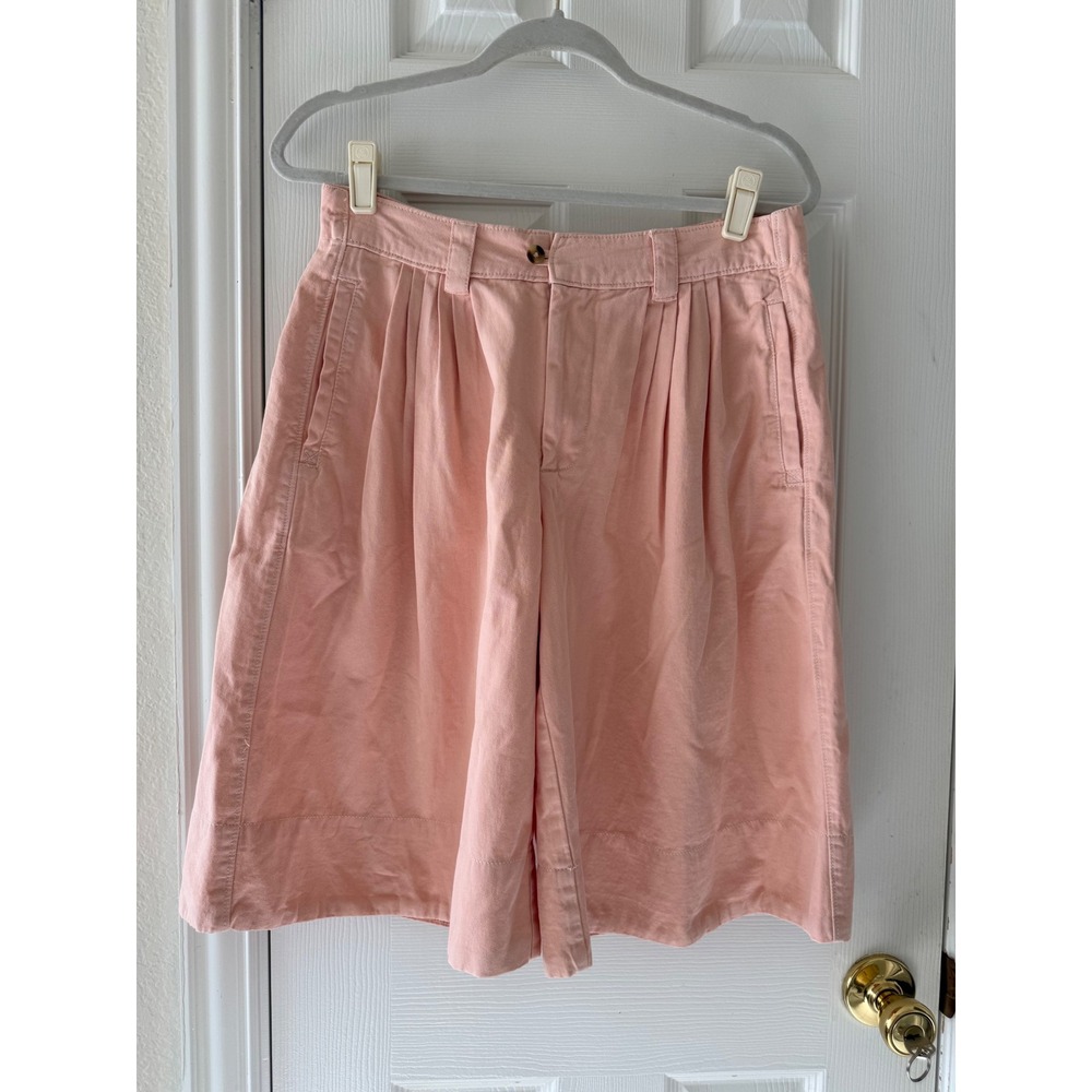Free‎ People Sadie A Line Long Shorts Peach Blush Pleated Bermuda Size 8 NWT - Picture 2 of 9
